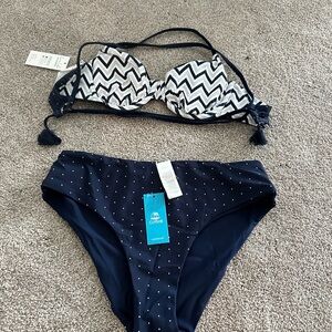 Reversible blue bikini